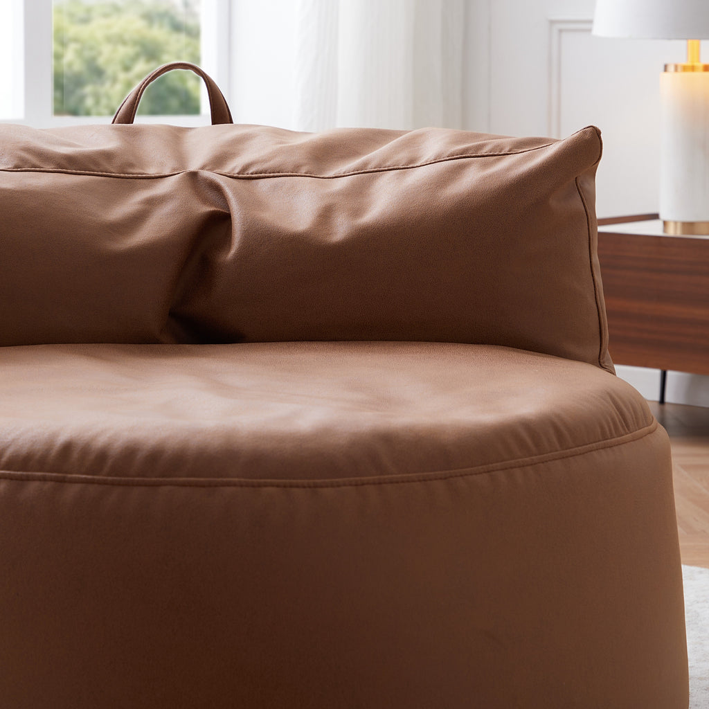Eclipse lounge Leathaire Dark Gray Beanbag With Ottoman