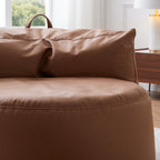 Eclipse lounge Leathaire Dark Gray Beanbag With Ottoman