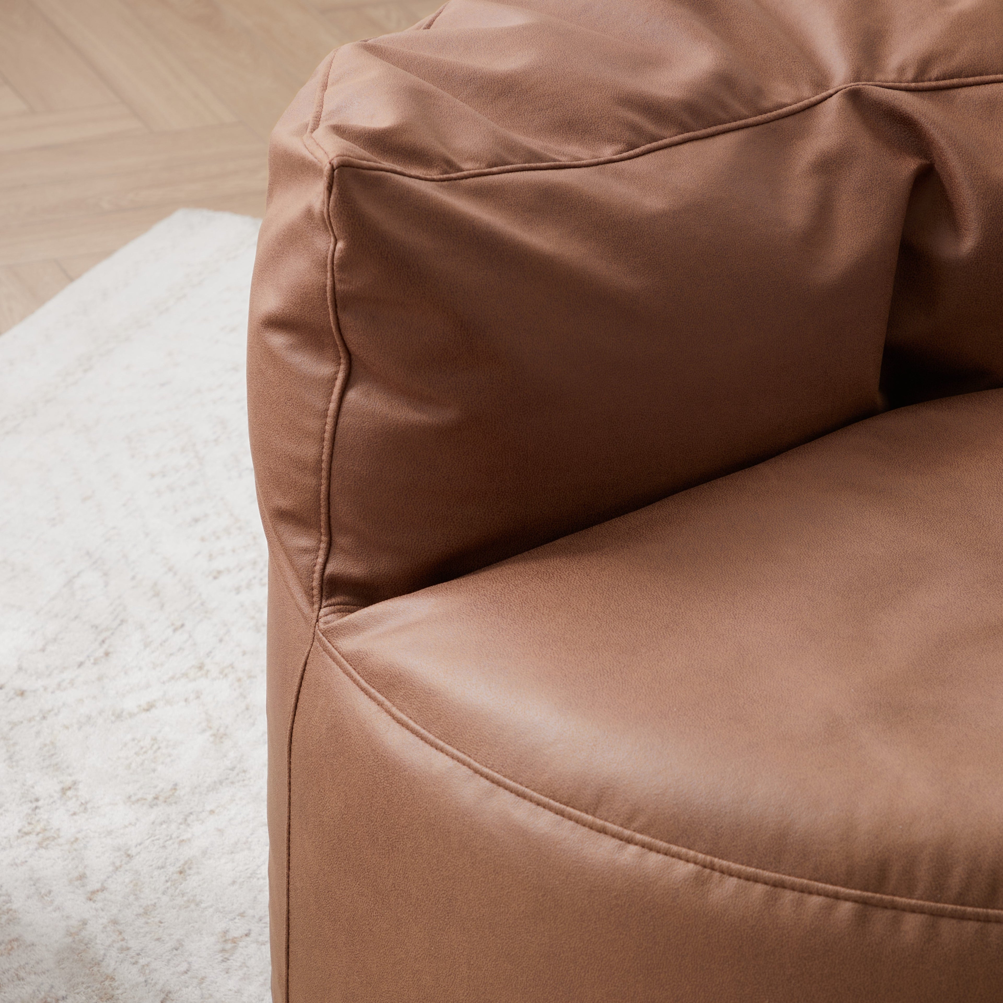 Eclipse lounge Leathaire Dark Gray Beanbag With Ottoman