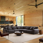 Canapé d'angle noir minimaliste Milano Moda