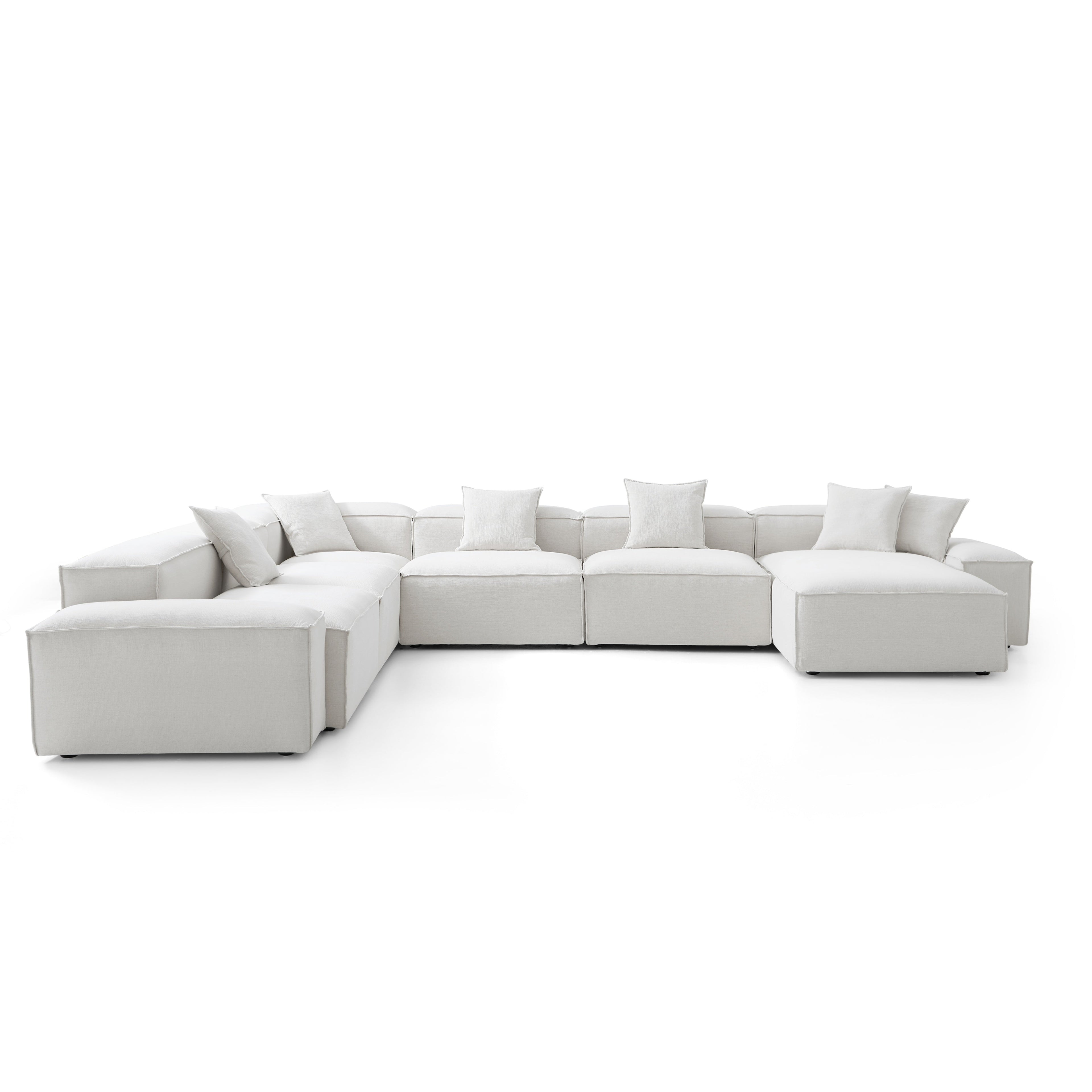 Canapé sectionnel blanc Freedom Modular en forme de U