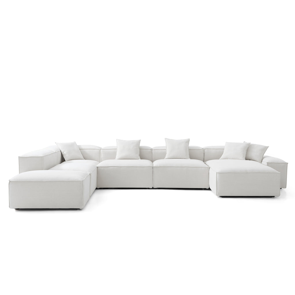 Canapé sectionnel modulaire Freedom kaki à extrémité ouverte