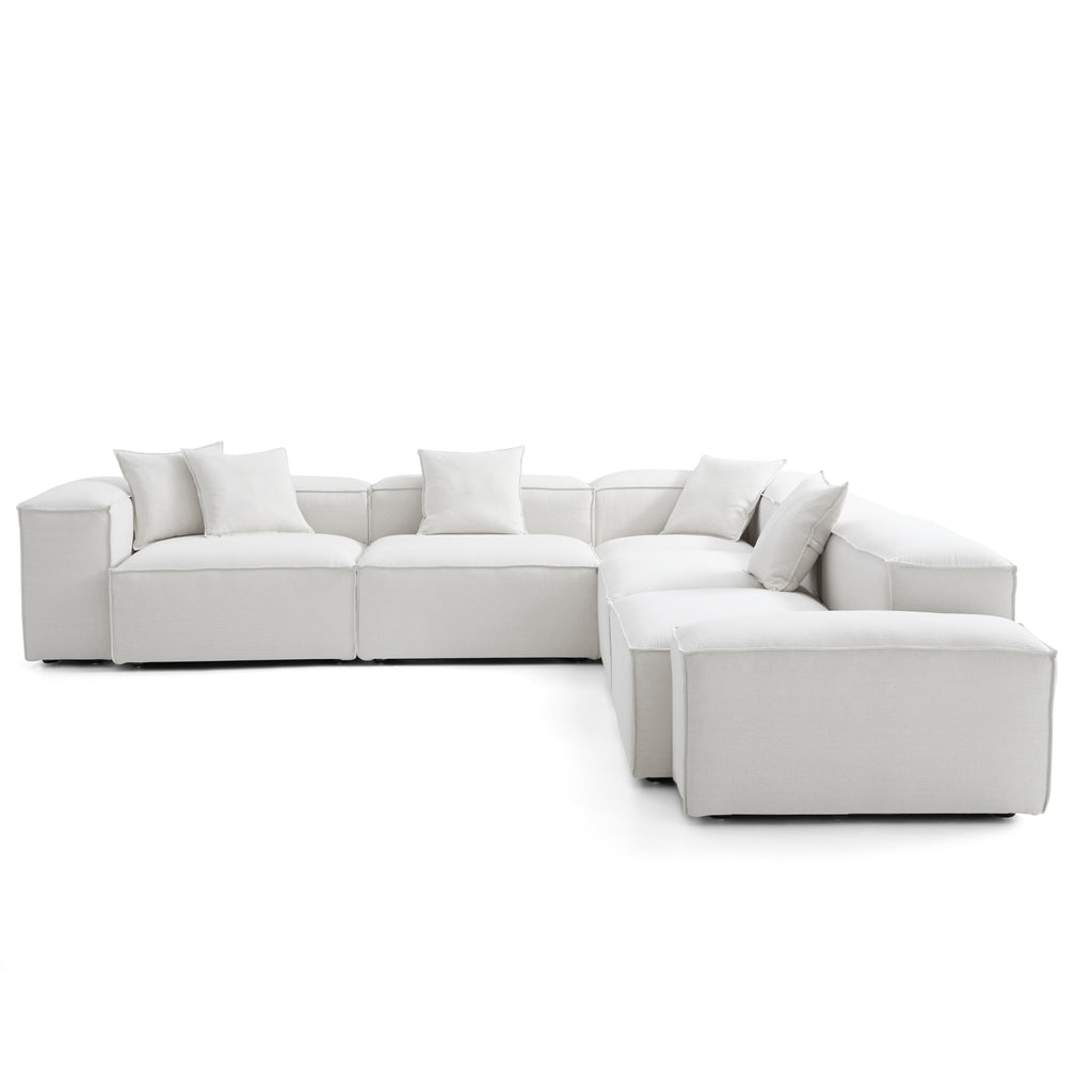 Canapé d'angle modulaire blanc Freedom