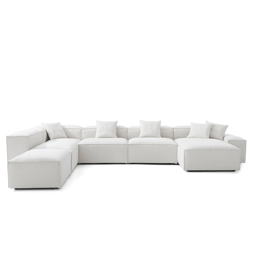 Canapé sectionnel modulaire Freedom kaki à extrémité ouverte