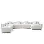 Canapé sectionnel blanc modulaire Freedom à extrémité ouverte