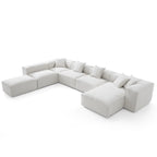 Canapé sectionnel blanc modulaire Freedom à extrémité ouverte