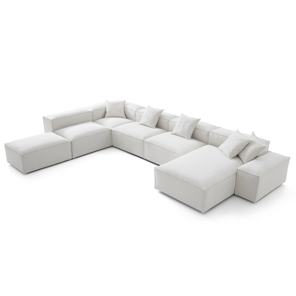 Canapé sectionnel modulaire Freedom kaki à extrémité ouverte