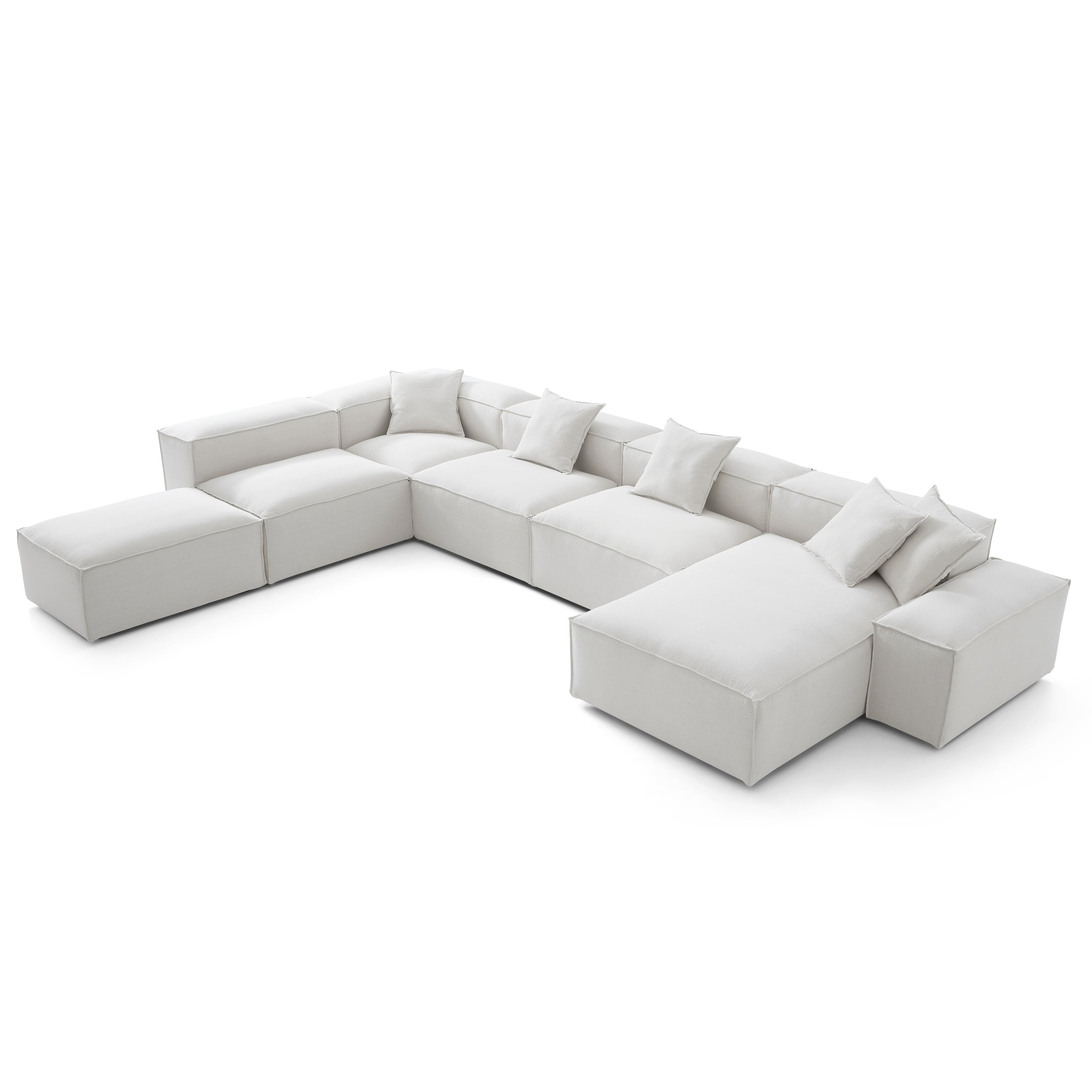 Canapé sectionnel modulaire Freedom kaki à extrémité ouverte