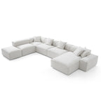 Canapé sectionnel blanc modulaire Freedom à extrémité ouverte