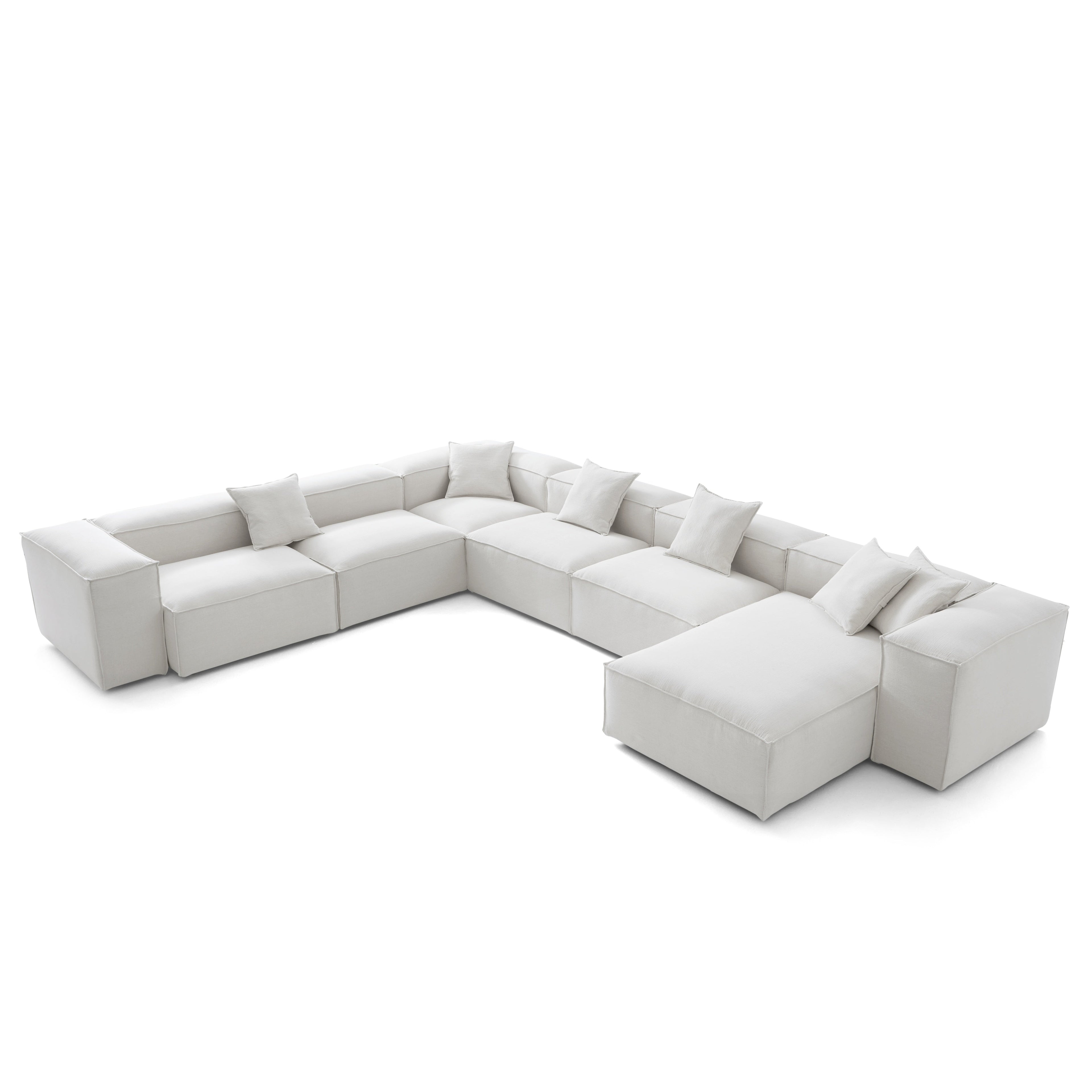 Canapé sectionnel blanc Freedom Modular en forme de U