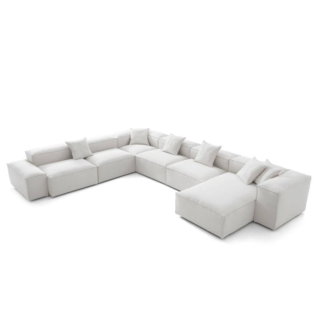 Canapé sectionnel blanc Freedom Modular en forme de U