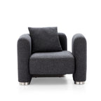 Fauteuil d'appoint en tissu polyester gris foncé Obsidian