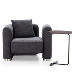 Fauteuil d'appoint en tissu polyester gris foncé Obsidian