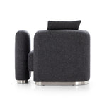 Fauteuil d'appoint en tissu polyester gris foncé Obsidian