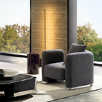 Fauteuil d'appoint en tissu polyester gris foncé Obsidian