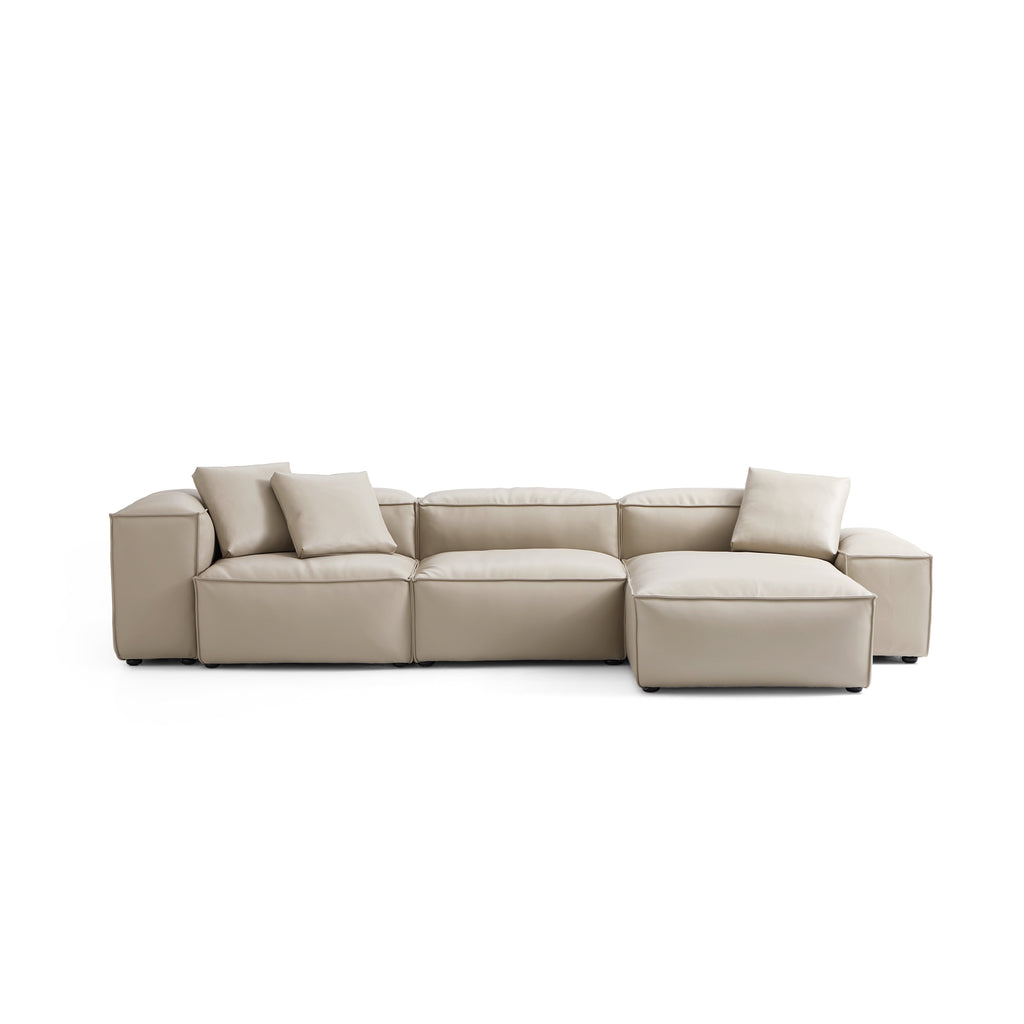 Cube Modular Brown Genuine Leather Sectional