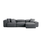 Cube Modular Dark Gray Genuine Leather Sectional