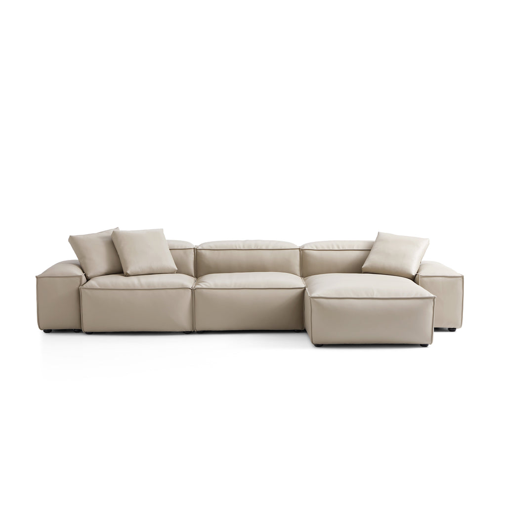 Cube Modular Brown Genuine Leather Sectional