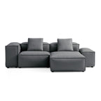 Cube Modular Dark Gray Genuine Leather Sectional