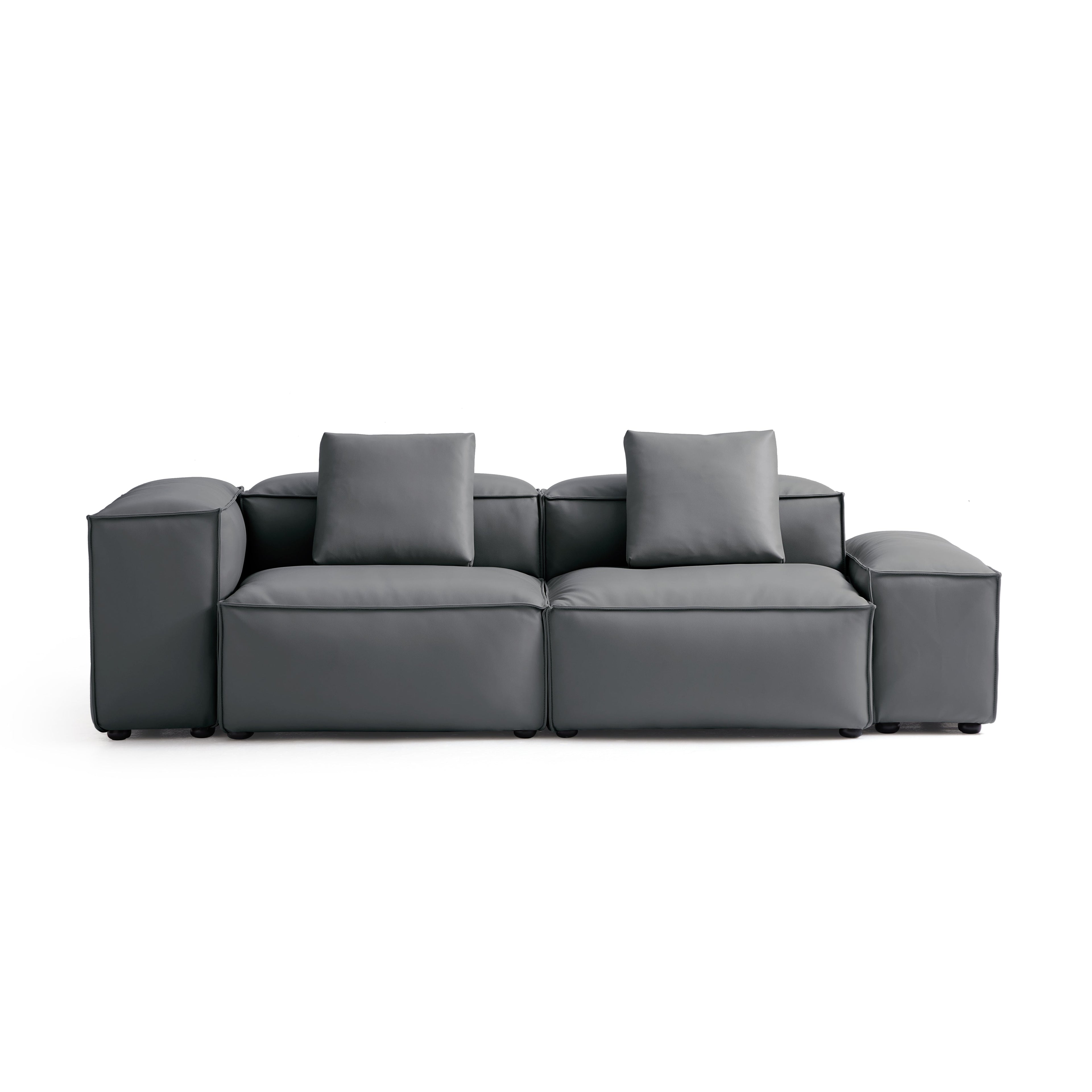 Cube Modular Brown Genuine Leather Sofa