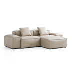 Cube Modular Khaki Genuine Leather Sectional