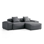 Cube Modular Dark Gray Genuine Leather Sectional