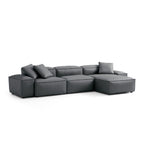 Cube Modular Khaki Genuine Leather Sectional