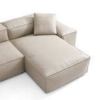 Cube Modular Khaki Genuine Leather Sectional