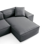 Cube Modular Khaki Genuine Leather Sectional