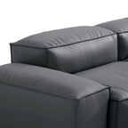 Cube Modular Khaki Genuine Leather Sectional