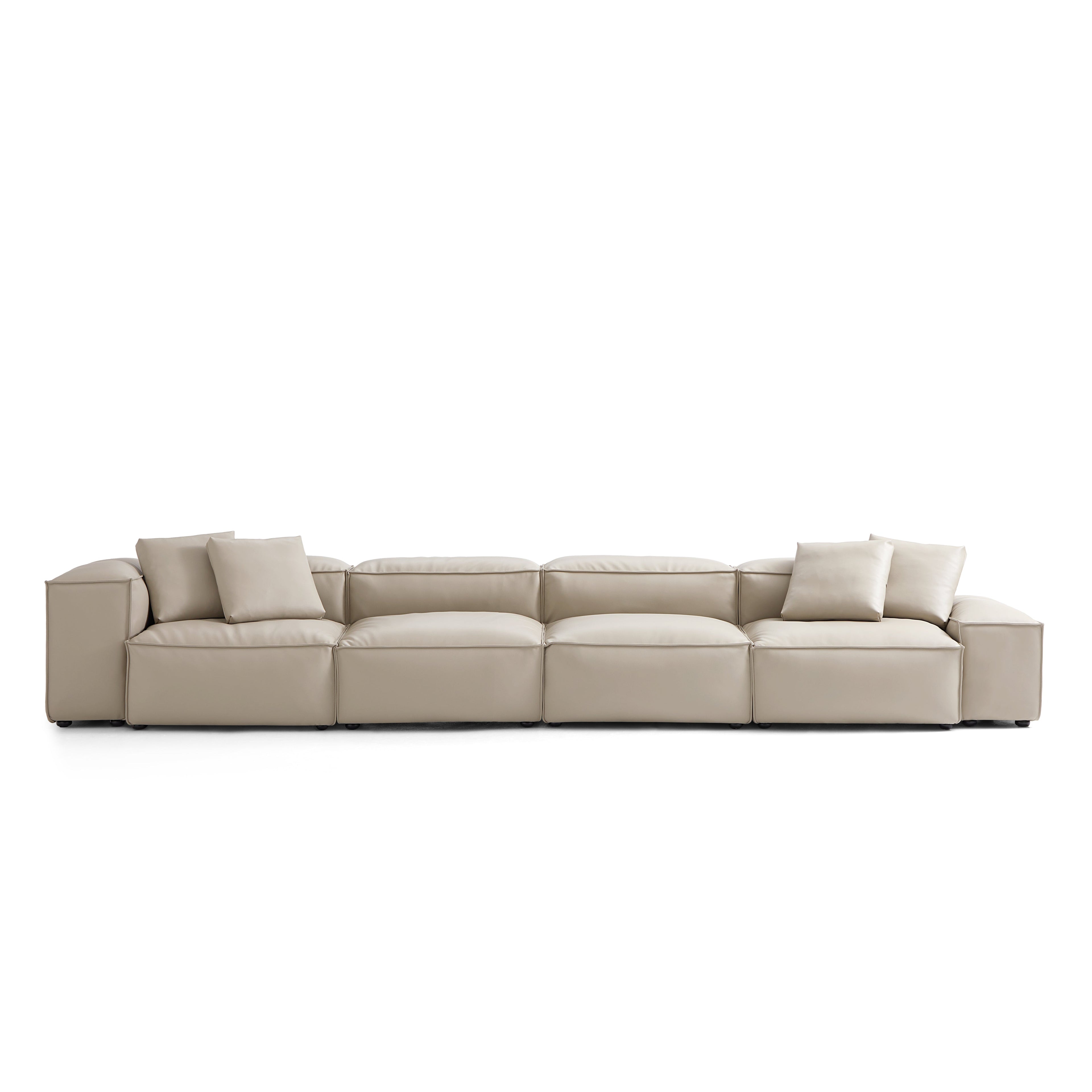 Cube Modular Brown Genuine Leather Sofa