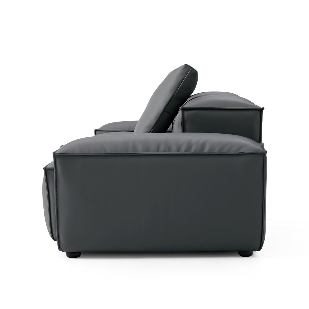 Cube Modular Brown Genuine Leather Sofa