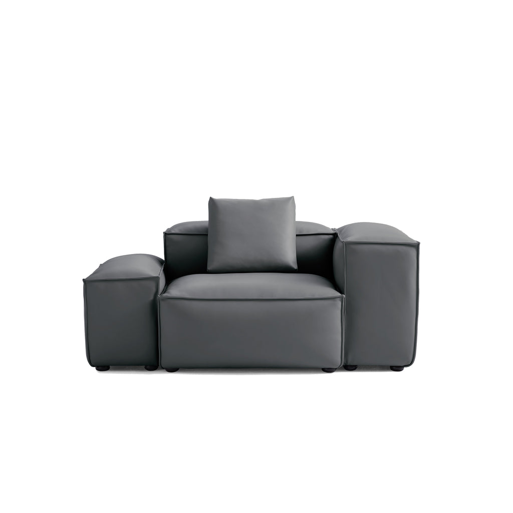 Cube Modular Beige Genuine Leather Armchair