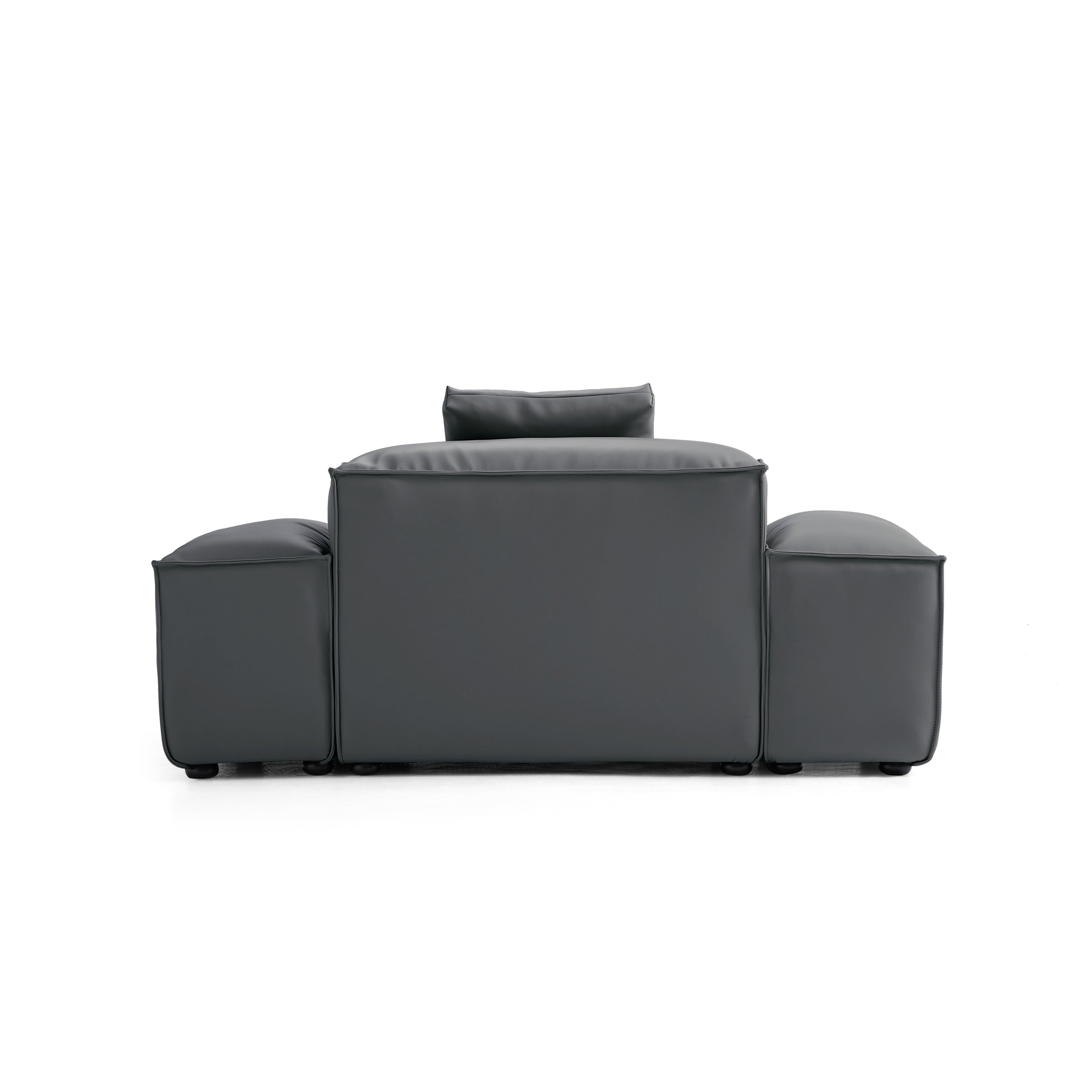 Cube Modular Beige Genuine Leather Armchair