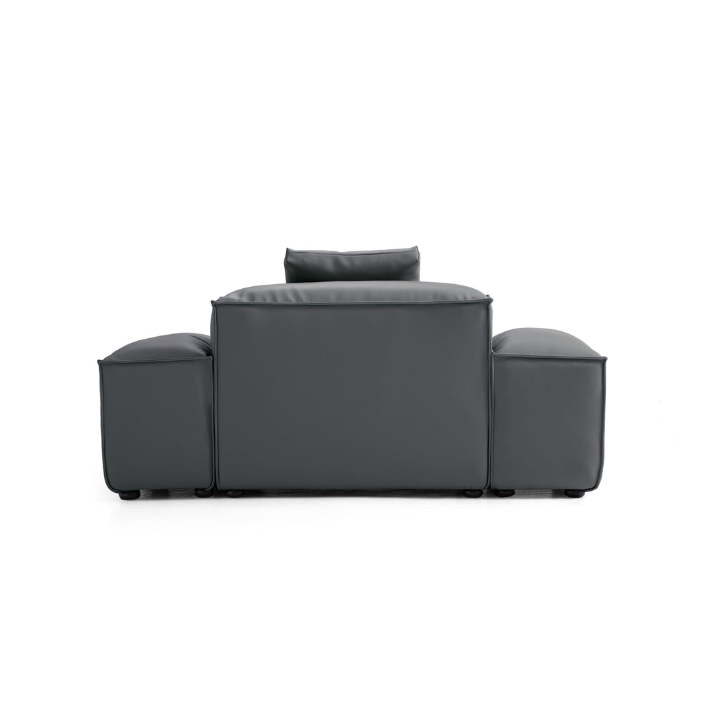 Cube Modular Brown Genuine Leather Armchair