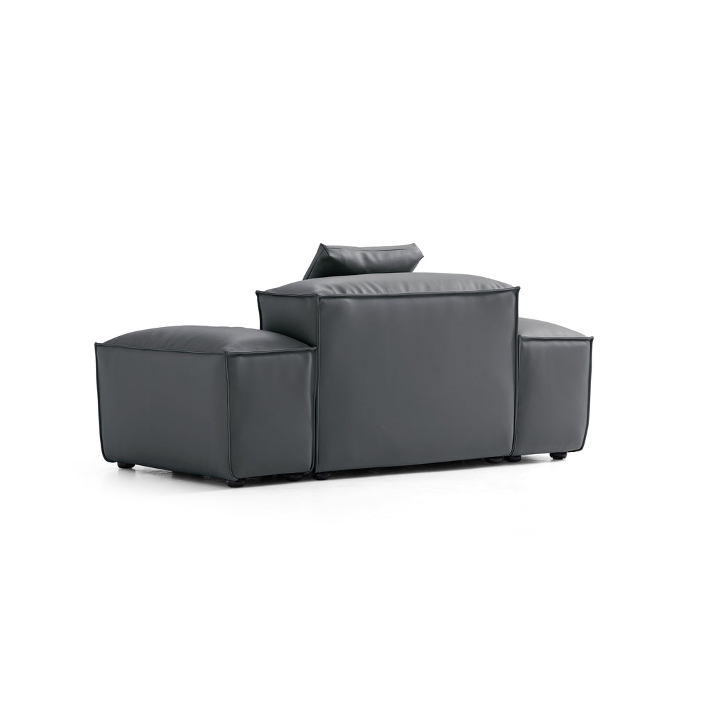 Cube Modular Beige Genuine Leather Armchair