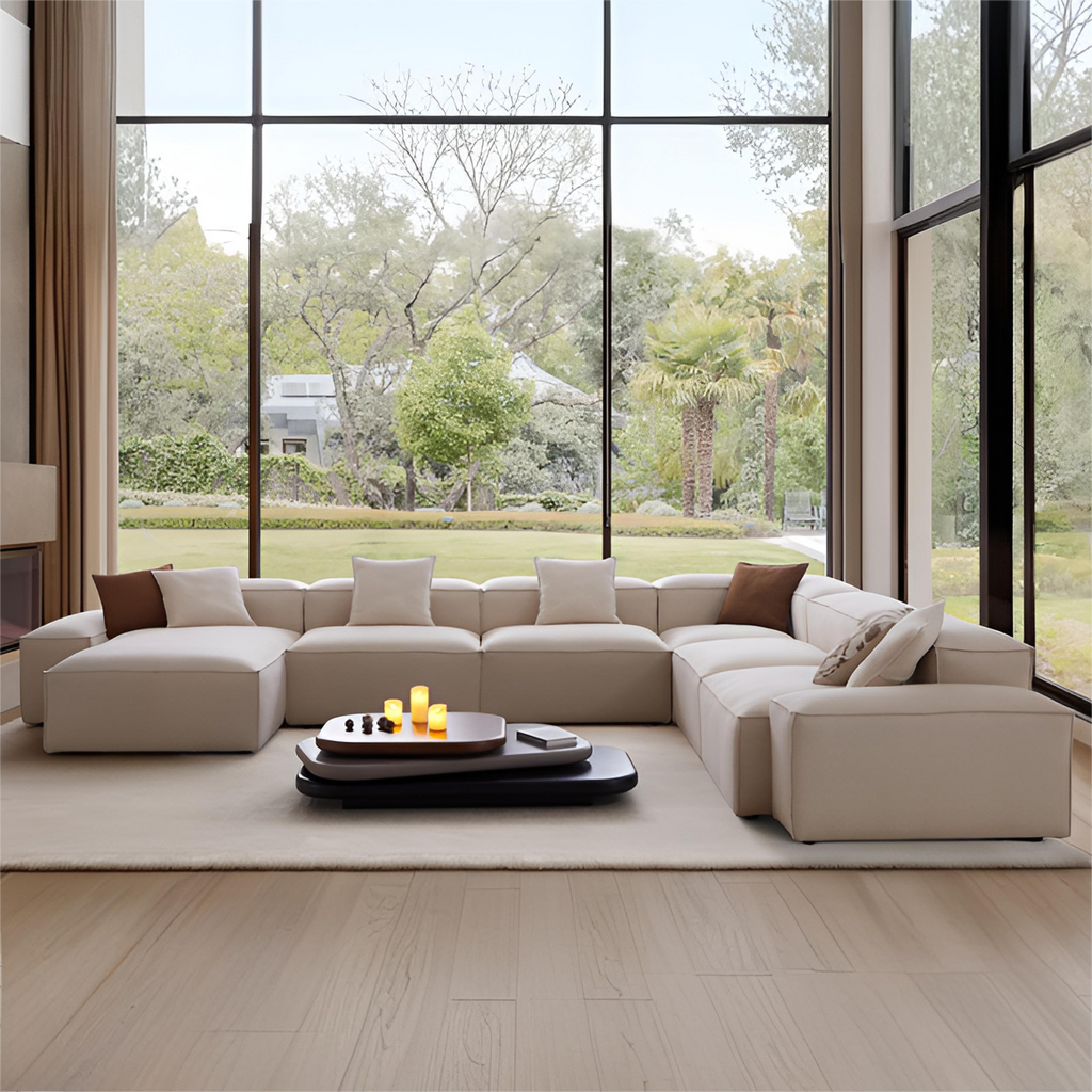 Canapé sectionnel blanc Freedom Modular en forme de U