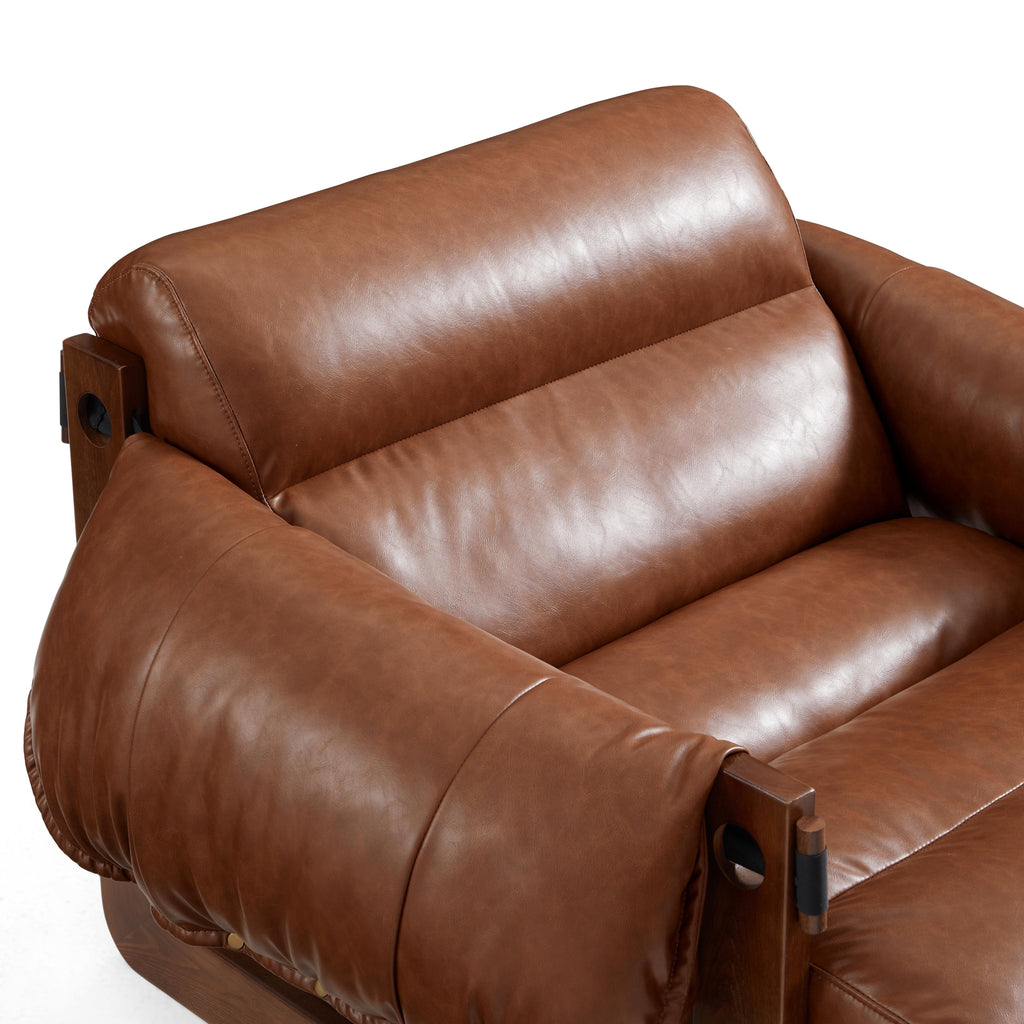 Fauteuil de salon rétro moderne en cuir