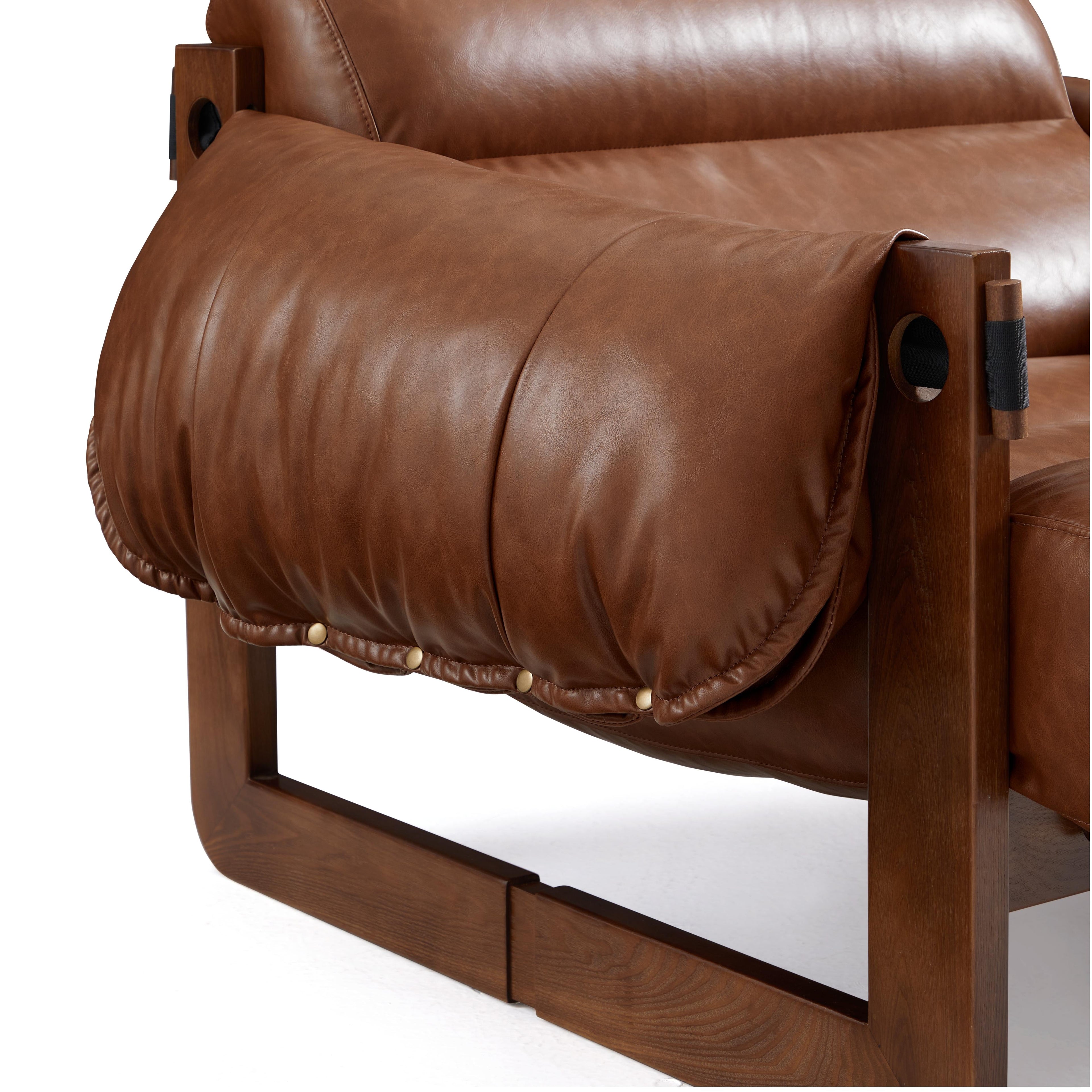 Fauteuil de salon rétro moderne en cuir