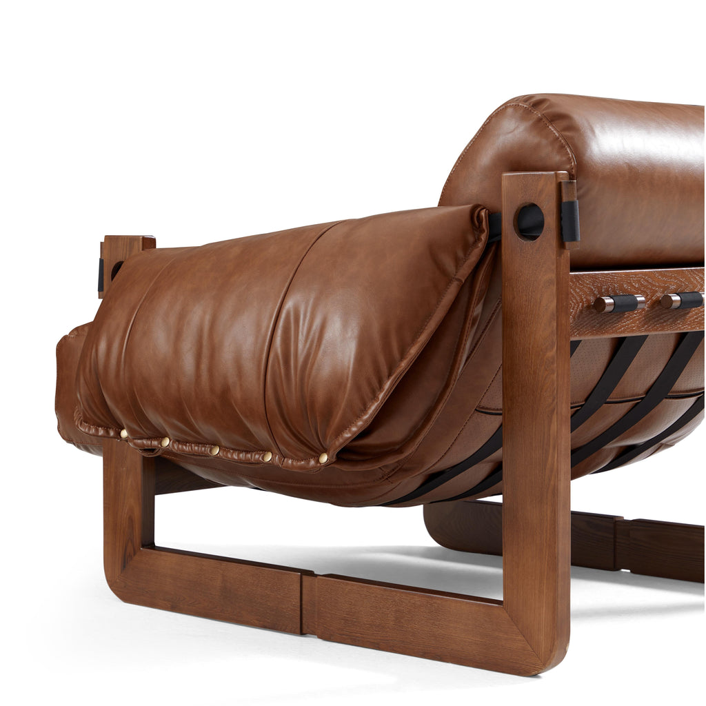 Fauteuil de salon rétro moderne en cuir