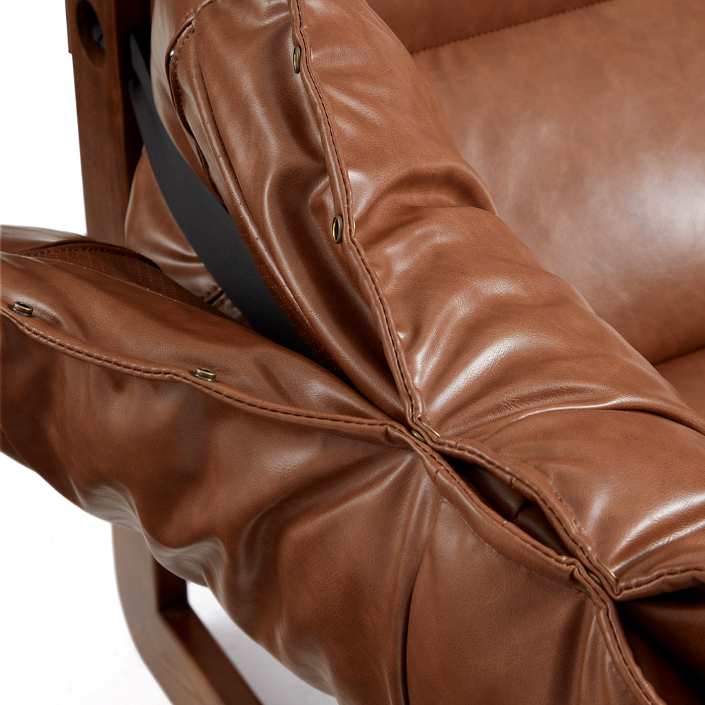 Fauteuil de salon rétro moderne en cuir
