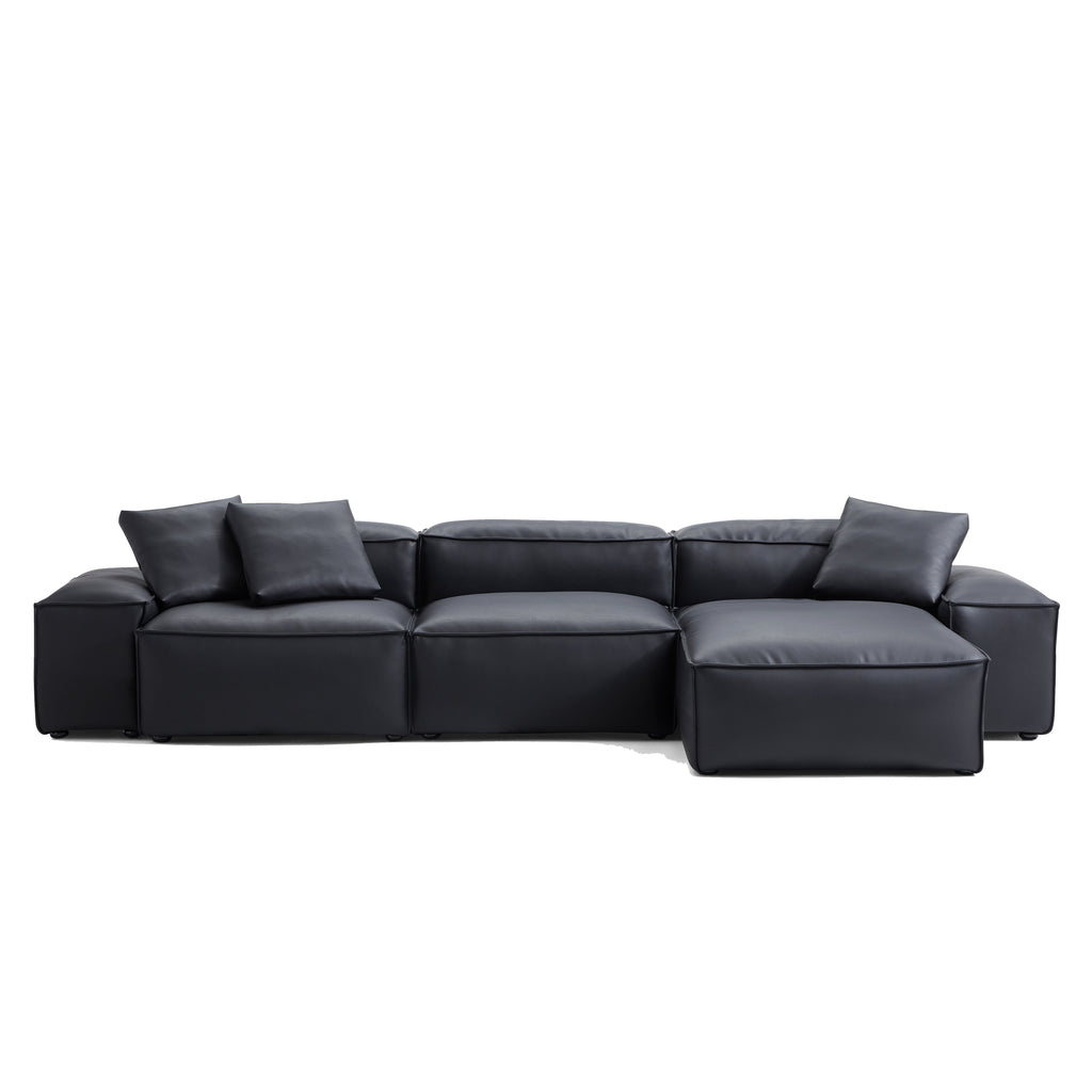 Cube Modular Brown Genuine Leather Sectional
