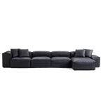 Cube Modular Khaki Genuine Leather Sectional
