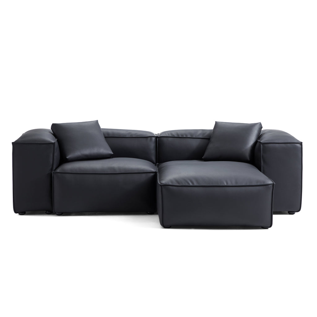 Cube Modular Brown Genuine Leather Sectional