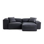 Cube Modular Khaki Genuine Leather Sectional
