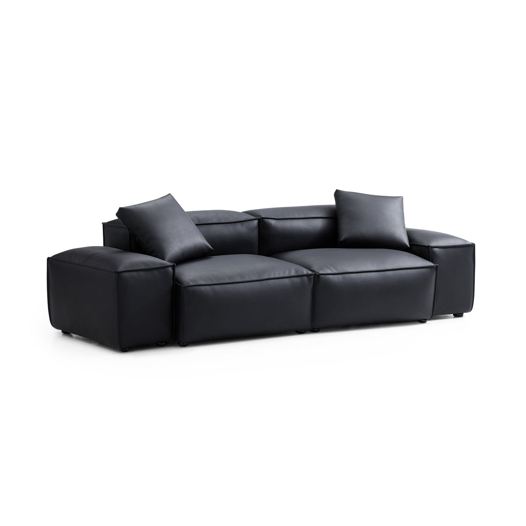Cube Modular Brown Genuine Leather Sofa