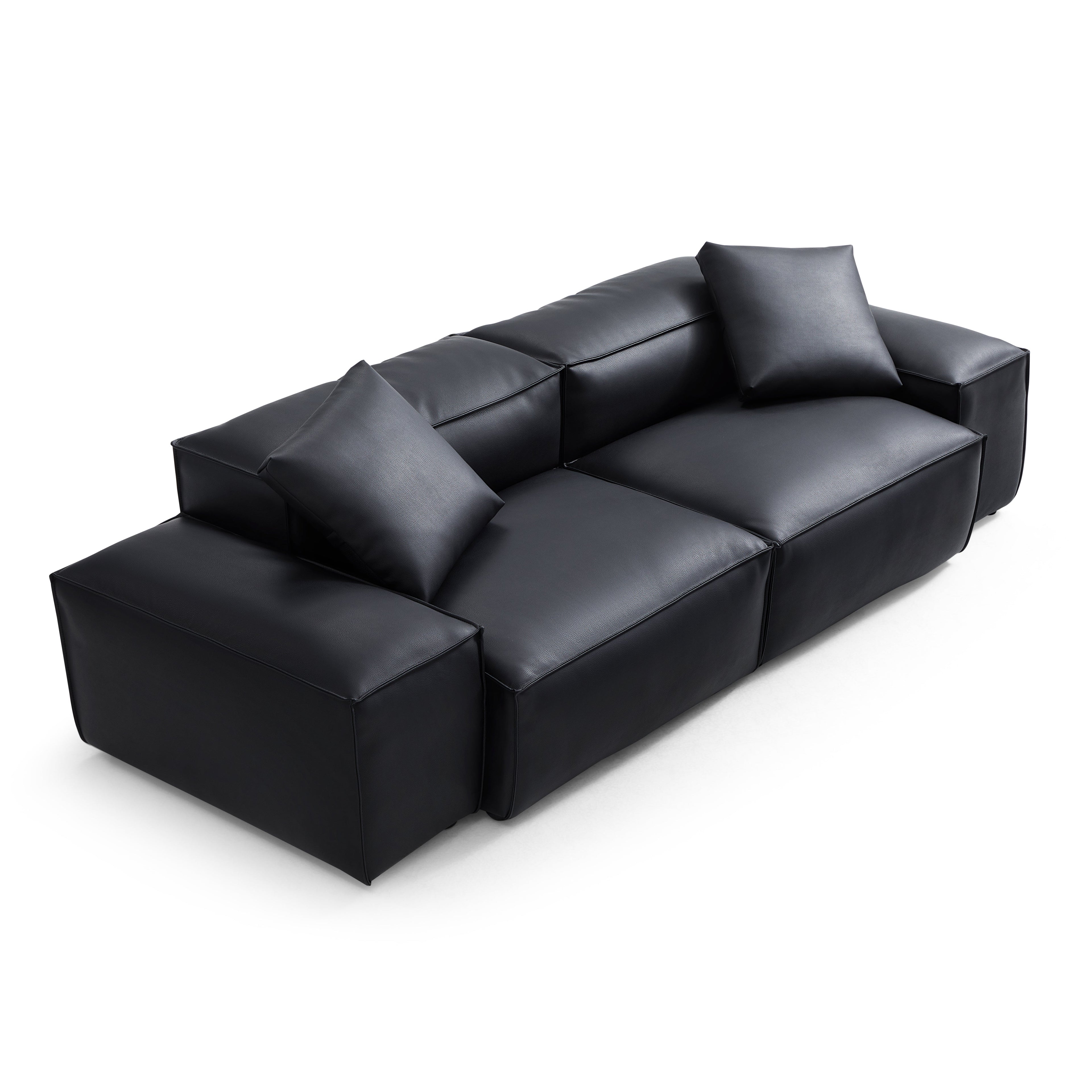 Cube Modular Brown Genuine Leather Sofa