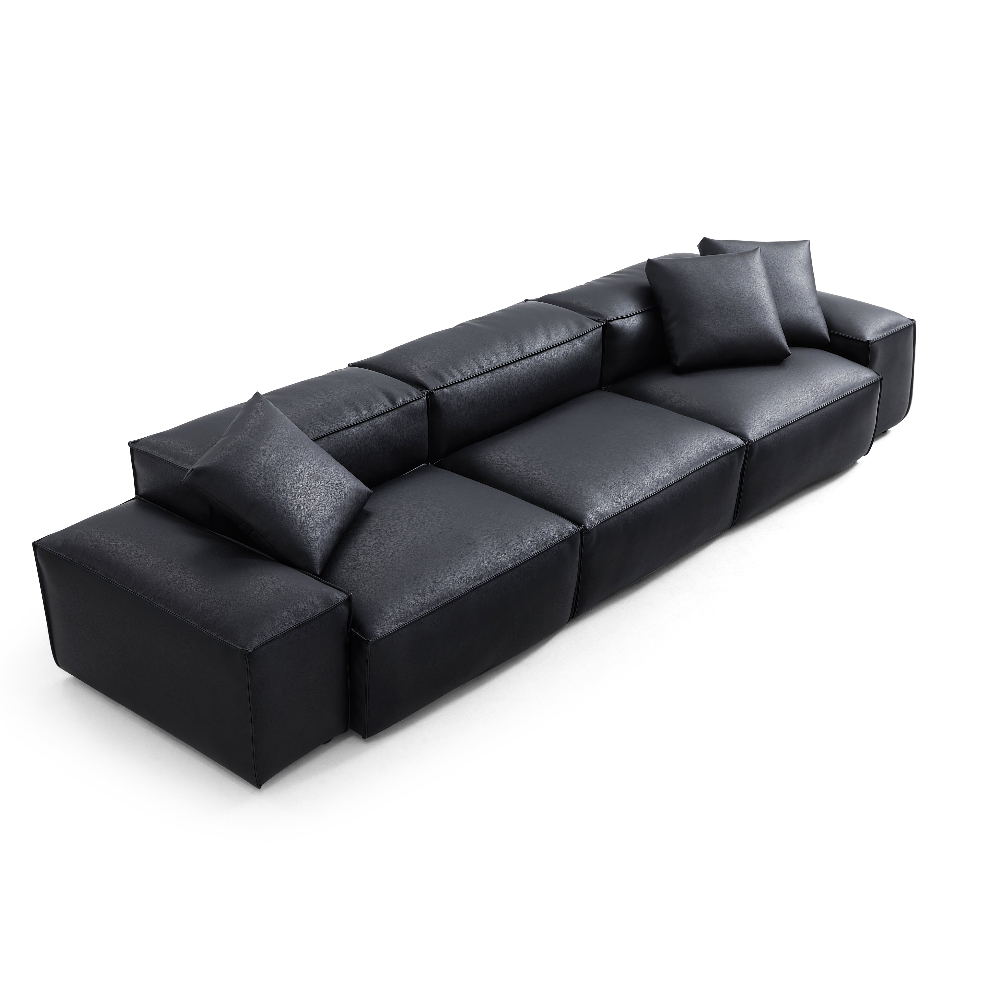 Cube Modular Brown Genuine Leather Sofa