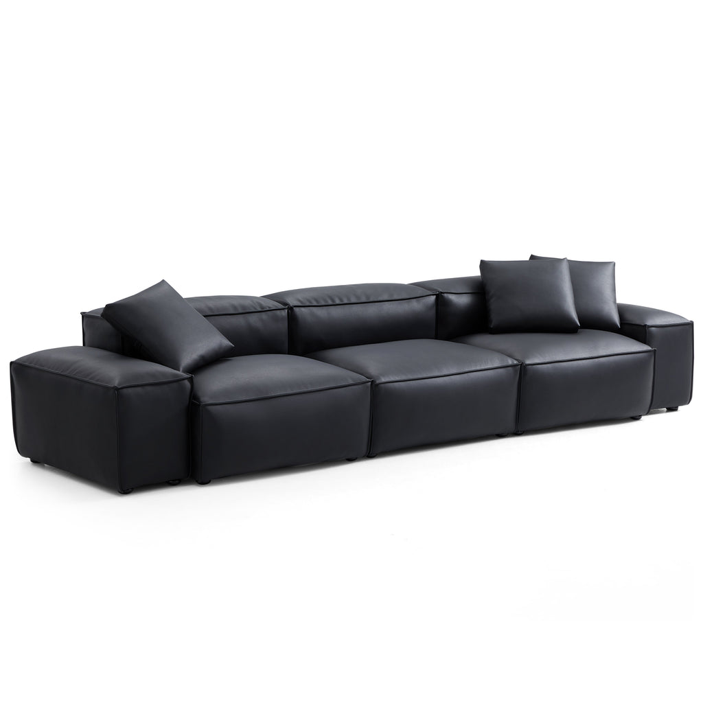 Cube Modular Brown Genuine Leather Sofa