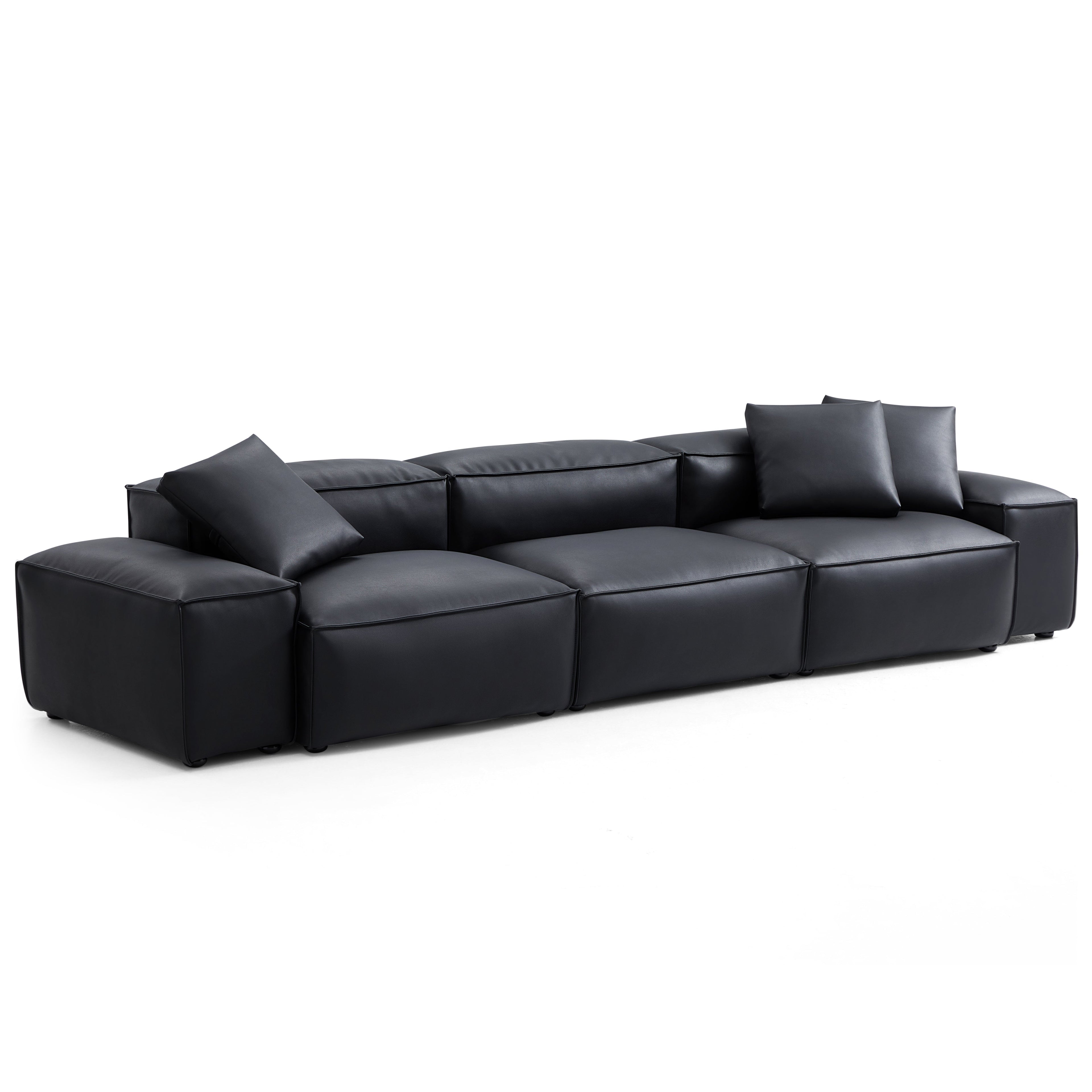 Cube Modular Brown Genuine Leather Sofa